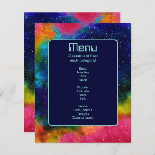 Galaktisches SCI-Fi-Hochzeitmenü (Vorne/Hinten)