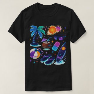 Galaktisches Sommer-Vibes T-Shirt – futuristisches
