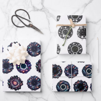 Galaktisches Weihnachtswrapping Paper Set - Celest Geschenkpapier Set