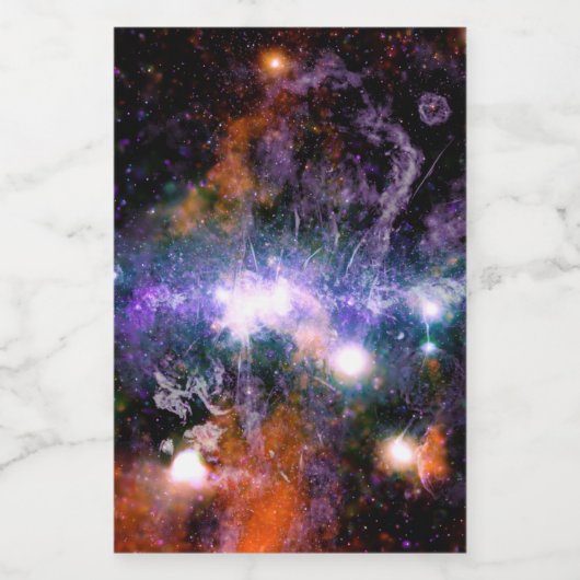 Galaktisches Zentrum der Milchstraße Galaxy X-Ray Weinetikett (Einzelnes Label)