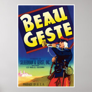 Galan Geste Abenteuer-Roman durch P.C. Wren Poster