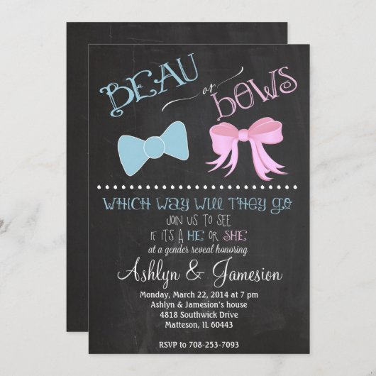 Galanbogen oder Bogen-Geschlecht decken Party Einladung (Vorne/Hinten)
