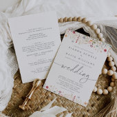 Galant Multicolor Wildblume Front & Back Wedding Einladung