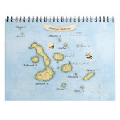 Galapagos Archipelago Schöne Karte mit Schiffen Notizblock