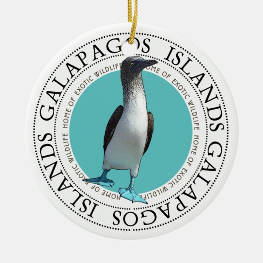 Galapagos Blue Footed Booby Keramik Ornament (Vorne)