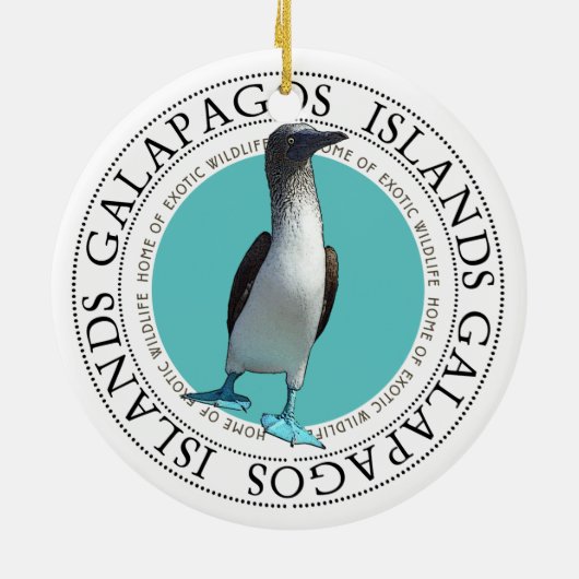 Galapagos Blue Footed Booby Keramik Ornament (Hinten)
