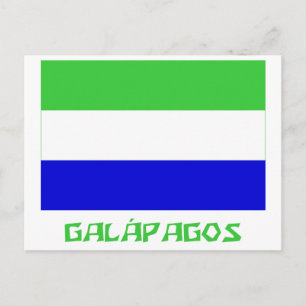 Galápagos-Flagge mit dem Namen Postkarte