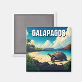 Galapagos Giant Tortoise Postkarte Magnet (Vorderseite/Rückseite)