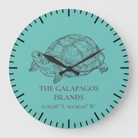 Galapagos Inseln Breite und Länge Große Wanduhr (Vorderseite)