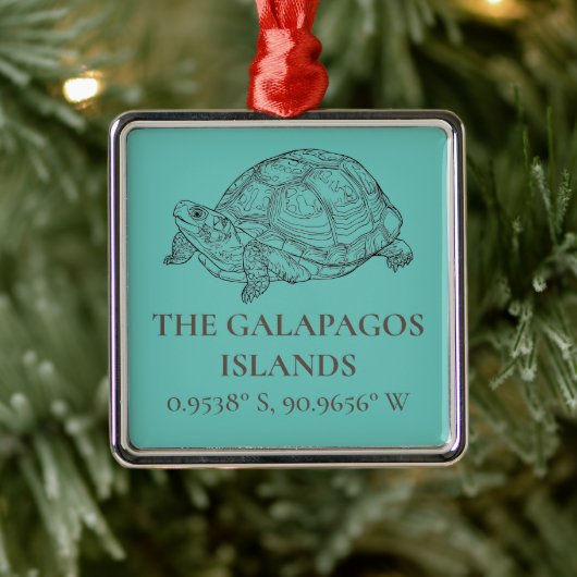 Galapagos Inseln Breite und Länge Ornament Aus Metall (Baum)