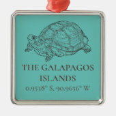 Galapagos Inseln Breite und Länge Ornament Aus Metall (Vorne)