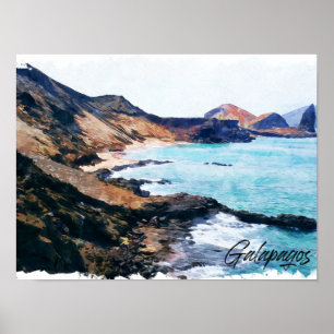 Galapagos Inseln Ecuador Vintage Reisen Poster