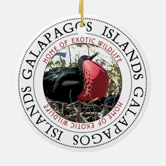 Galapagos-Inseln Großer Frigobird Keramik Ornament (Hinten)