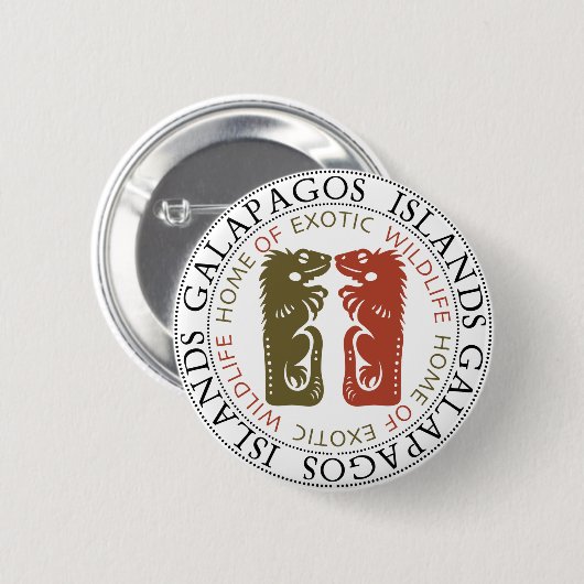 Galapagos-Inseln Iguanas Button (Vorne & Hinten)
