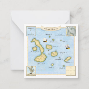 Galapagos-Inseln Karte mit Verziertem Rahmen