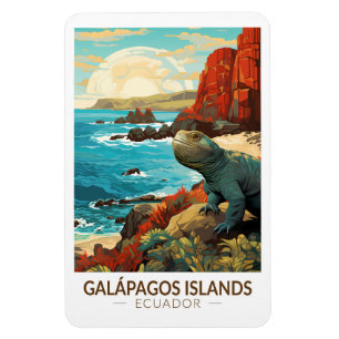 Galapagos-Inseln Reise Kunst Vintage Magnet