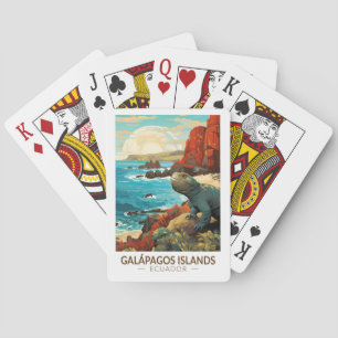 Galapagos-Inseln Reise Kunst Vintage Spielkarten