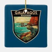 Galapagos Inseln Reisen Art Vintag Keramikornament (Rückseite)