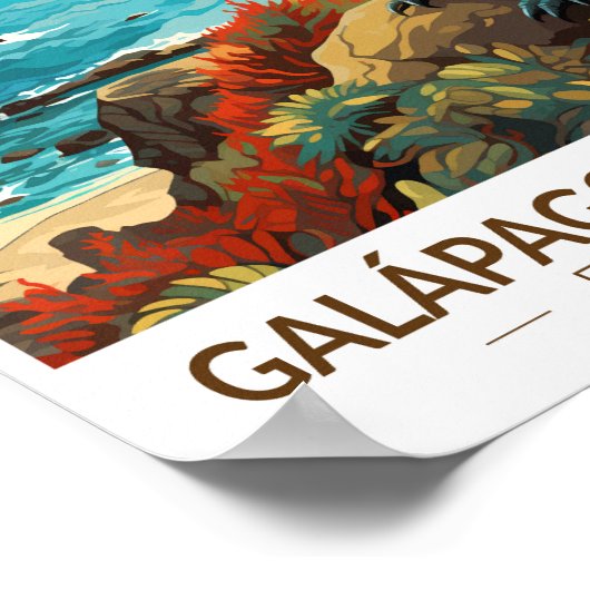 Galapagos Inseln Reisen Art Vintag Poster (Ecke)
