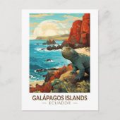 Galapagos Inseln Reisen Art Vintag Postkarte (Vorderseite)