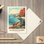 Galapagos Inseln Reisen Art Vintag Postkarte<br><div class="desc">Galápagos Inseln im Stil der Vektorkunst. Die Galápagos Inseln sind ein vulkanischer Archipel im Pazifik. Es gilt als eines der weltweit führenden Reiseziele für Wildtiere.</div>