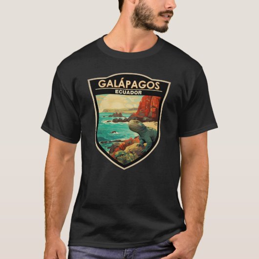 Galapagos Inseln Reisen Art Vintag T-Shirt (Vorderseite)