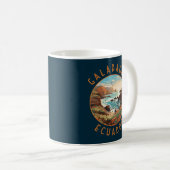 Galapagos-Inseln Retro-Distressiver Kreis Kaffeetasse (VorderseiteRechts)