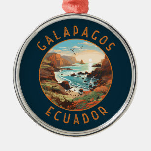 Galapagos-Inseln Retro-Distressiver Kreis Ornament Aus Metall