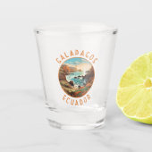 Galapagos-Inseln Retro-Distressiver Kreis Schnapsglas (Vorderseite)