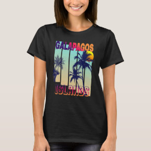 Galapagos-Inseln Retro Vintage Stil Palmenbaum T-Shirt