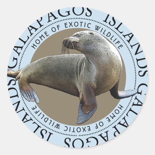 Galapagos Inseln Siegel Seelöwen Runder Aufkleber (Vorderseite)