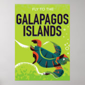 Galapagos Inseln Vintage Reise Poster Kunst. (Vorne)