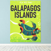 Galapagos Inseln Vintage Reise Poster Kunst. Leinwanddruck (Insitu (Holzboden))