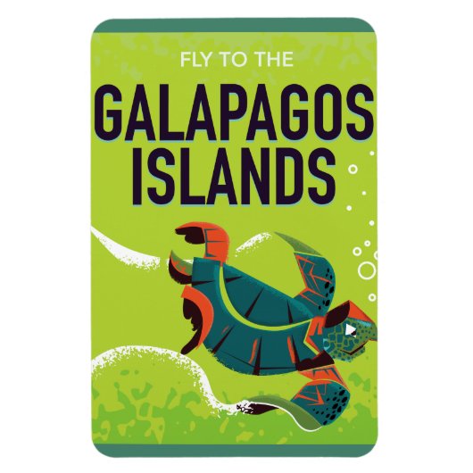 Galapagos Inseln Vintage Reise Poster Kunst. Magnet (Vertikal)