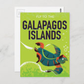 Galapagos Inseln Vintage Reise Poster Kunst. Postkarte (Vorne/Hinten)