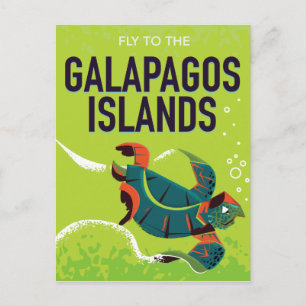 Galapagos-Inseln Vintage-Reiseplakat-Kunst. Postkarte