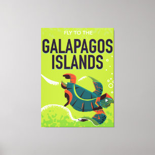 Galapagos-Inseln Vintage-Reiseposter-Kunst. Leinwanddruck