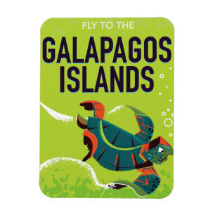 Galapagos-Inseln Vintage-Reiseposter-Kunst. Magnet