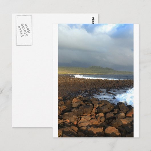 Galapagos-Inseln Vulkanküste Postkarte (Vorne/Hinten)