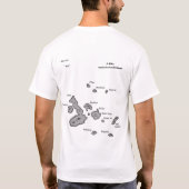 Galapagos-Inseln zeichnen mit GPS-Flughafencode-T T-Shirt (Rückseite)