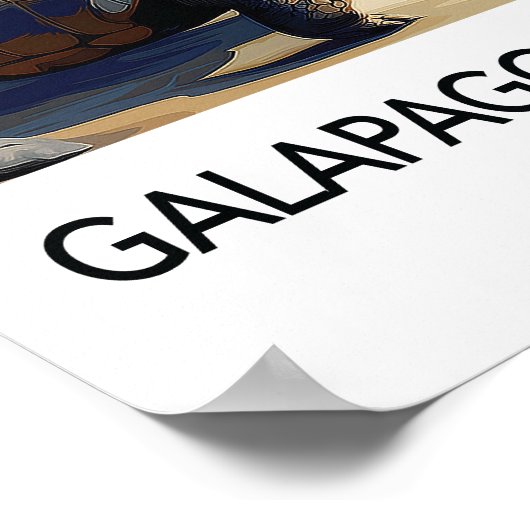 Galapagos Island Ecuador Travel Poster (Ecke)