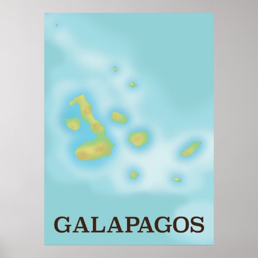 Galapagos-Karte für den Urlaub Poster (Vorne)
