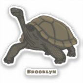 Galapagos-Landschildkröte Aufkleber (Vorderseite)