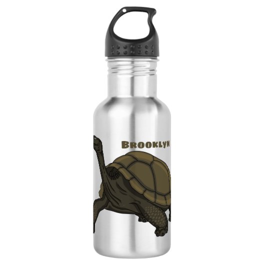 Galapagos-Landschildkröte Edelstahlflasche (Vorderseite)