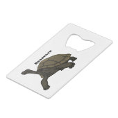 Galapagos-Landschildkröte Geldbeutel Flaschenöffner (Vorderseite Schrägansicht)