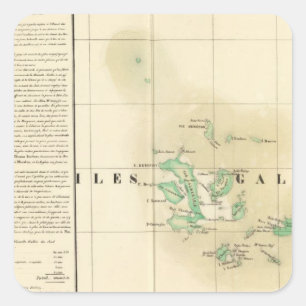 Galapagos Ozeanien keine 17 Quadratischer Aufkleber