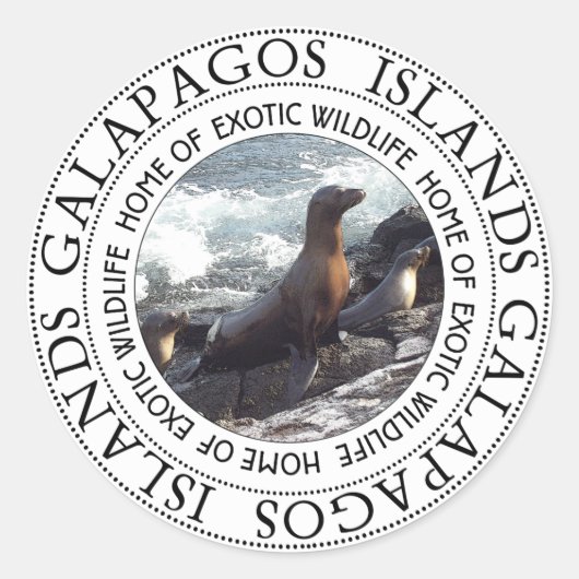 GALAPAGOS-SIEGEL RUND RUNDER AUFKLEBER (Vorderseite)
