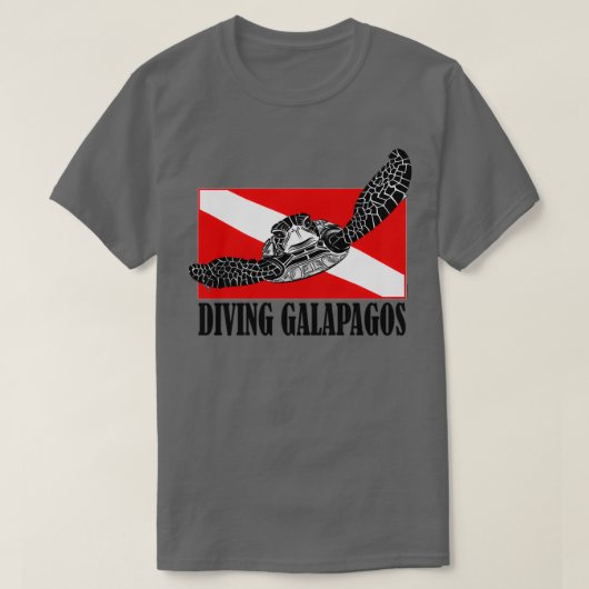 Galapagos Tauchen mit Meeresschildkröte T-Shirt (Design vorne)