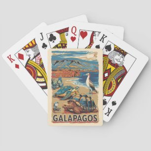 Galapagos-Tiere Reise Kunst Vintage Spielkarten