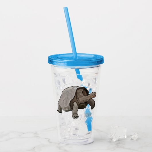 Galapagos-Tortoise-Cartoon Acryltrinkbecher (Vorderseite Ice)